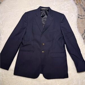 Nordstrom Kids Boys Size 14R Navy Blue Blazer Wool Polyester 2 buttons